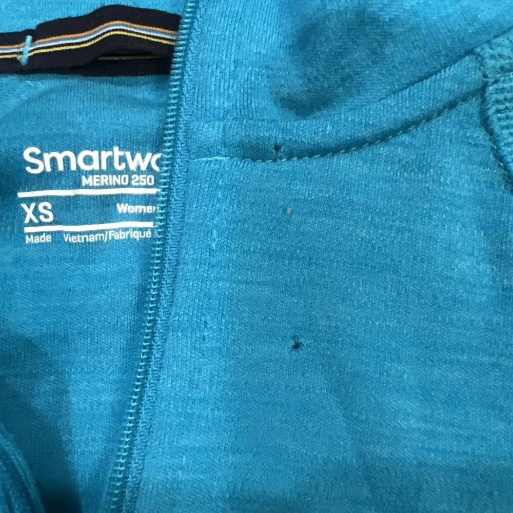 SmartWool 100% Merino Wool Women's Quarter Zip Sweater Blue Size XS - Picture 4 of 8